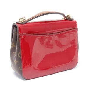 Louis Vuitton Handbag Cherrywood Red Vernis Canvas Leather Brown